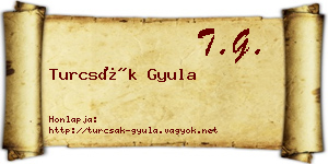 Turcsák Gyula névjegykártya